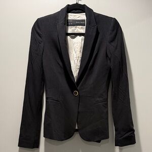Zara Black Blazer with authentic Versace button xs